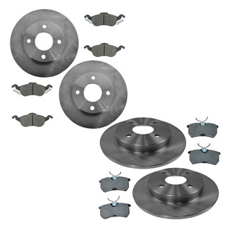 TRQ® - Front and Rear Disc Brake Kit with Semi-Metallic Pads