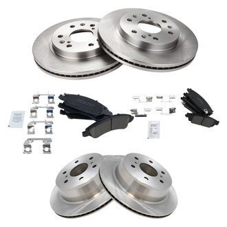 TRQ® - Front and Rear Disc Brake Kit with Ceramic Pads