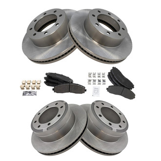 TRQ® - Front and Rear Disc Brake Kit with Semi-Metallic Pads