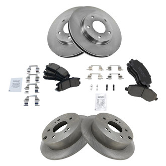 TRQ® - Front and Rear Disc Brake Kit with Ceramic Pads