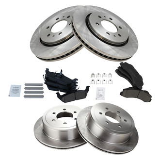 TRQ® - Front and Rear Disc Brake Kit with Ceramic Pads