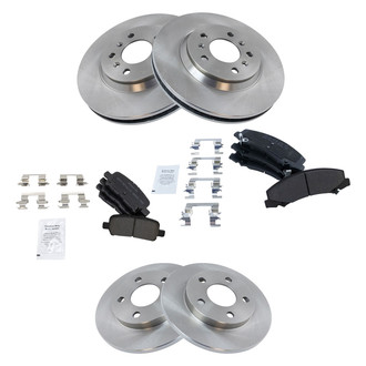 TRQ® - Front and Rear Disc Brake Kit with Semi-Metallic Pads