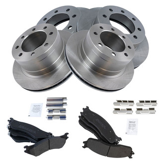 TRQ® - Front and Rear Disc Brake Kit with Semi-Metallic Pads