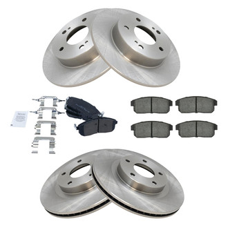 TRQ® - Front and Rear Disc Brake Kit with Semi-Metallic Pads