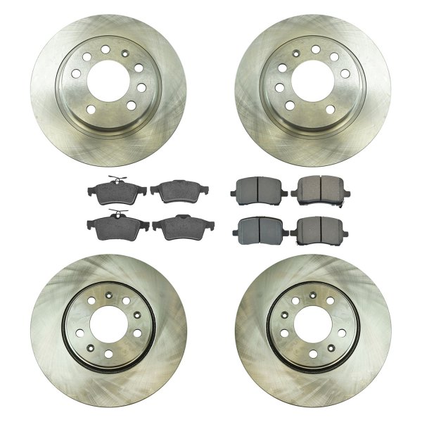 TRQ® - Front and Rear Disc Brake Kit with Semi-Metallic Pads