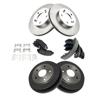 TRQ® - Disc and Drum Brake Kit with Semi-Metallic Pads