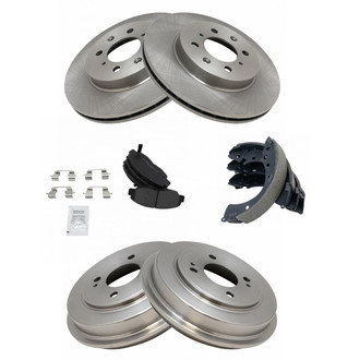TRQ® - Disc and Drum Brake Kit with Semi-Metallic Pads