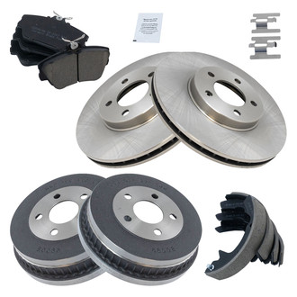 TRQ® - Disc and Drum Brake Kit with Ceramic Pads