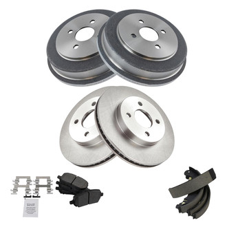 TRQ® - Disc and Drum Brake Kit with Semi-Metallic Pads