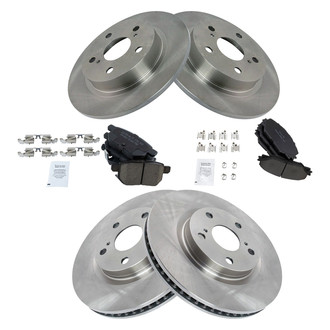 TRQ® - Front and Rear Disc Brake Kit with Ceramic Pads