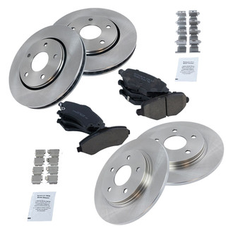 TRQ® - Front and Rear Disc Brake Kit with Ceramic Pads
