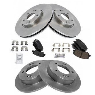 TRQ® - Front and Rear Disc Brake Kit with Ceramic Pads