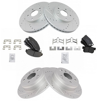 TRQ® - Performance Semi-Metallic Front and Rear Brake Kit