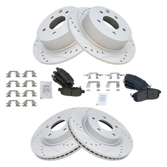 TRQ® - Performance Semi-Metallic Front and Rear Brake Kit