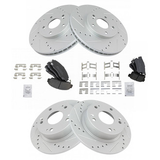 TRQ® - Performance Semi-Metallic Front and Rear Brake Kit