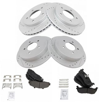 TRQ® - Performance Semi-Metallic Front and Rear Brake Kit