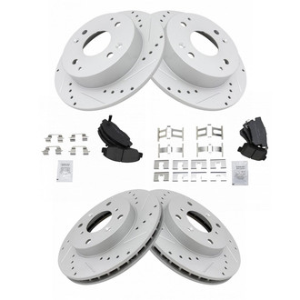 TRQ® - Performance Semi-Metallic Front and Rear Brake Kit