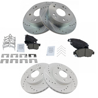TRQ® - Performance Ceramic Front and Rear Brake Kit