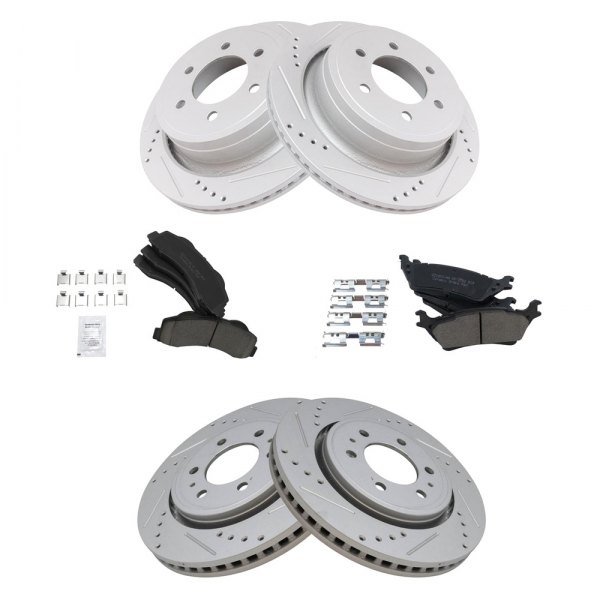 TRQ® - Performance Ceramic Front and Rear Brake Kit