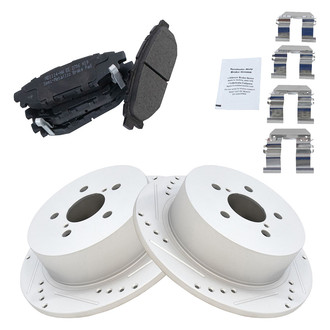TRQ® - Performance Semi-Metallic Rear Brake Kit
