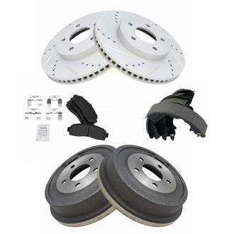 TRQ® - Performance Semi-Metallic Brake Kit with Drum and Shoes