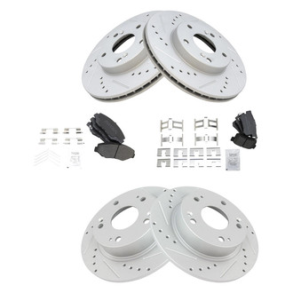 TRQ® - Performance Semi-Metallic Front and Rear Brake Kit