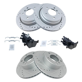 TRQ® - Performance Ceramic Front and Rear Brake Kit