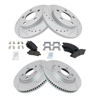 TRQ® - Performance Semi-Metallic Front and Rear Brake Kit