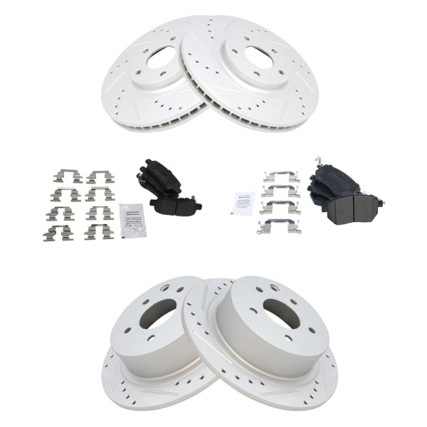 TRQ® - Performance Semi-Metallic Front and Rear Brake Kit