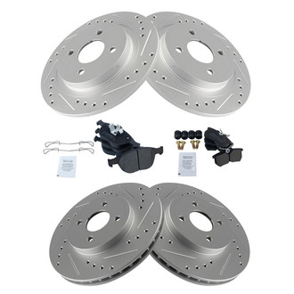 TRQ® - Performance Semi-Metallic Front and Rear Brake Kit
