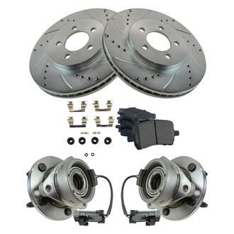 TRQ® - Disc Brake Kit with Ceramic Pads and Hub Assemblies