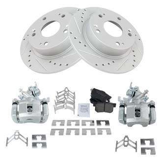 TRQ® - Performance Ceramic Rear Brake Kit with Calipers