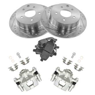 TRQ® - Performance Ceramic Rear Brake Kit with Calipers