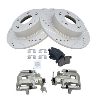 TRQ® - Performance Ceramic Rear Brake Kit with Calipers
