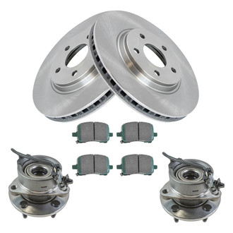 TRQ® - Disc Brake Kit with Ceramic Pads and Hub Assemblies