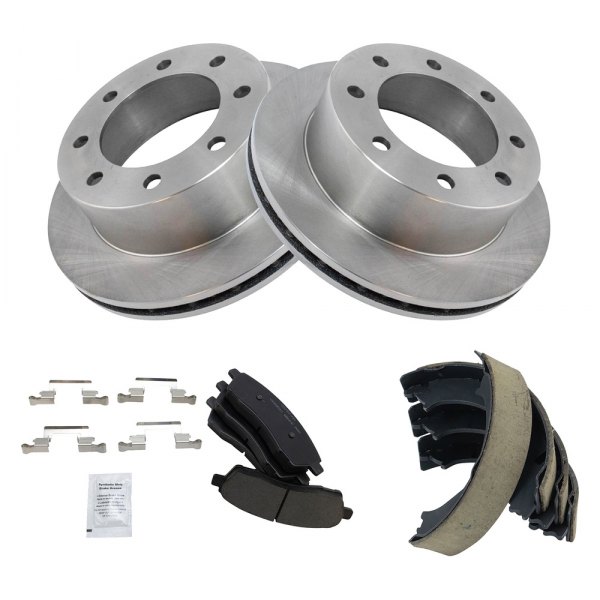 TRQ® - Rear Disc Brake Kit with Ceramic Pads and Shoes