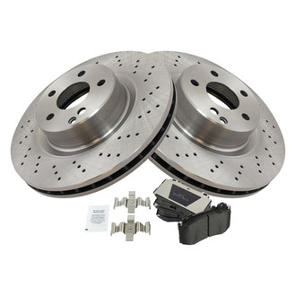 TRQ® - Front Disc Brake Kit with Semi-Metallic Pads