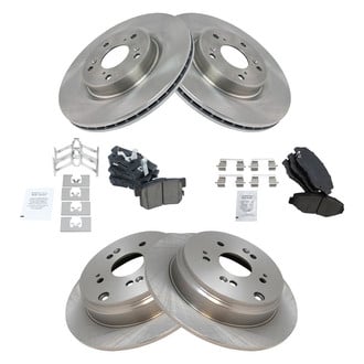 TRQ® - Front and Rear Disc Brake Kit with Ceramic Pads