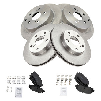 TRQ® - Front and Rear Disc Brake Kit with Ceramic Pads