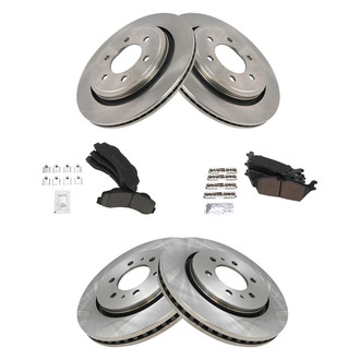 TRQ® - Front and Rear Disc Brake Kit with Ceramic Pads