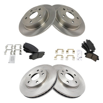 TRQ® - Front and Rear Disc Brake Kit with Ceramic Pads