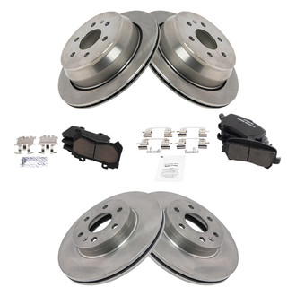 TRQ® - Front and Rear Disc Brake Kit with Ceramic Pads