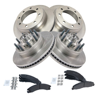 TRQ® - Front and Rear Disc Brake Kit with Semi-Metallic Pads