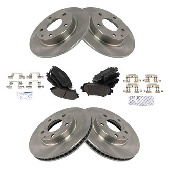 TRQ® - Front and Rear Disc Brake Kit with Ceramic Pads