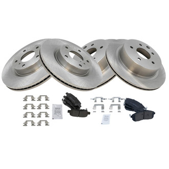 TRQ® - Front and Rear Disc Brake Kit with Semi-Metallic Pads