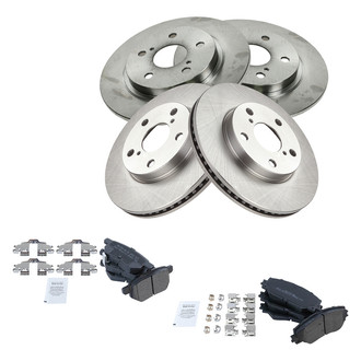 TRQ® - Front and Rear Disc Brake Kit with Semi-Metallic Pads