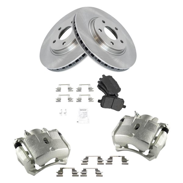 TRQ® - Front Disc Brake Kit with Semi-Metallic Pads and Calipers