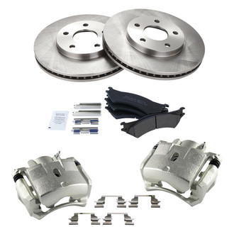 TRQ® - Disc Brake Kit with Semi-Metallic Pads and Calipers
