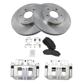 TRQ® - Front Disc Brake Kit with Semi-Metallic Pads and Calipers