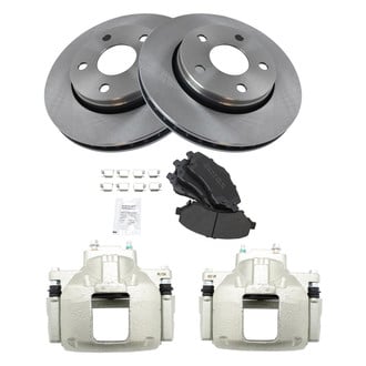 TRQ® - Front Disc Brake Kit with Semi-Metallic Pads and Calipers